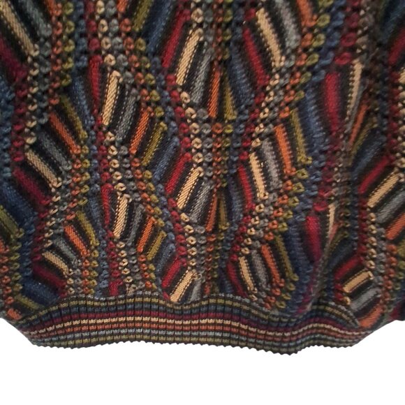 Bachrach sweater mens Medium 3d knit pullover multi colored wool blend - Picture 4 of 4